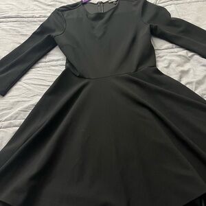 Forever 21 Black Fit and Flare Long Sleeve Dress